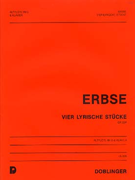 Illustration de Vier lyrische stücke op. 39f pour flûte à bec alto et piano