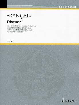 Illustration de Dixtuor pour wind quintet et string quintet (fl, ob, cl, basson, cor, 2 vl, vla, vlc et contreb.) - Conducteur