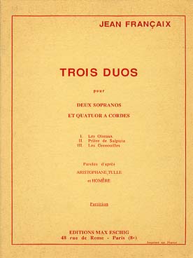 Illustration de 3 Duos pour 2 sopranos et quatuor à cordes - Conducteur