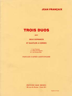 Illustration de 3 Duos pour 2 sopranos et quatuor à cordes - Parties