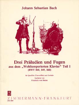 Illustration de 3 Préludes et fugues du clavecin bien tempéré - BWV 848, BWV 849 et BWV 860