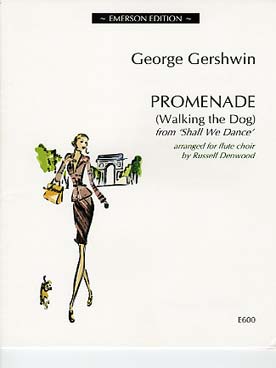 Illustration de Promenade (walking the dog) for flute choir