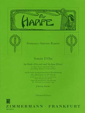 Illustration rosetti sonate en re maj harpe et violon