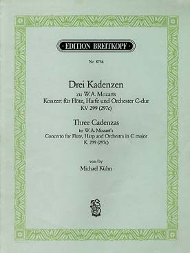 Illustration de 3 Cadences pour le concerto K 299 (297c) pour flûte, harpe et orchestre en do M   