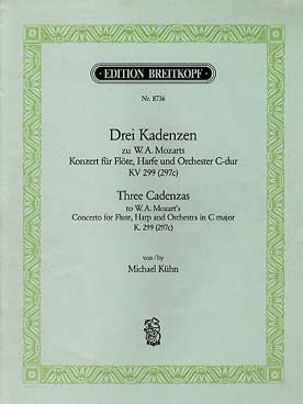 Illustration de 3 Cadences pour le concerto K 299 (297c) pour flûte, harpe et orchestre en do M
