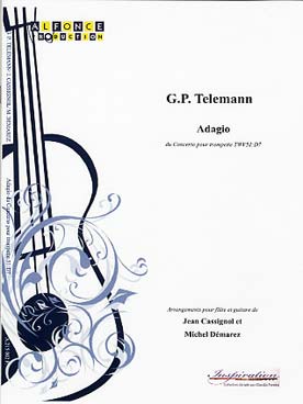 Illustration de Adagio du concerto pour trompette TWV51:D7, tr. pour flûte traversière ou flûte à bec alto ou sopranino et guitare