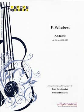 Illustration de Andante du trio op. 100 D 929, tr. pour flûte traversière ou flûte à bec ténor et guitare