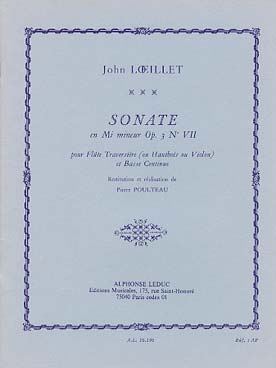 Illustration loeillet sonate op. 3/7 en mi min