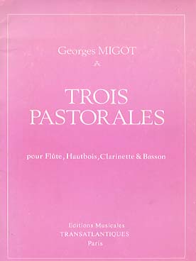 Illustration de Trois pastorales pour flûte, hautbois, clarinette et basson