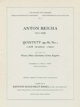 Illustration reicha quintette op. 88/1 en mi min