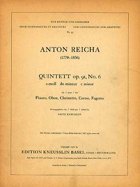Illustration de Quintette op. 91/6 en do m    