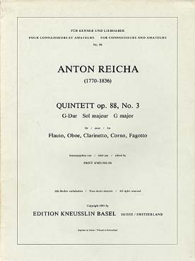 Illustration de Quintette op. 88/3 en sol M    