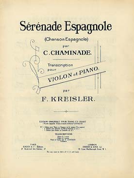 Illustration chaminade serenade espagnole