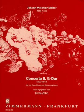 Illustration de Concerto N° 2 en sol M pour 4 flûtes et basse continue