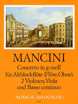 Illustration de Concerto en sol m pour flûte à bec alto (ou flûte ou hautbois), 2 violons, alto et basse continue