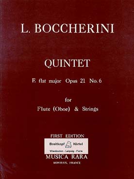Illustration de Quintette op. 21/6 en mi b M pour flûte, 2 violons, alto et violoncelle