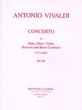 Illustration de Concerto RV 88 en do M pour flûte, hautbois, violon, basson et basse continue