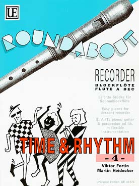 Illustration de TIME & RHYTHM 4 : petites pièces pour flûte à bec soprano, guitare, percussion