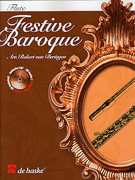 Illustration festive baroque avec cd flute