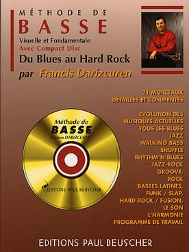 Illustration de Méthode de guitare basse du blues au hard rock avec CD
