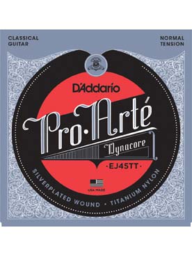 Illustration de CORDES D'ADDARIO DYNACORE EJ45TT aiguës titanium et sol en composite tirant normal - Jeu complet