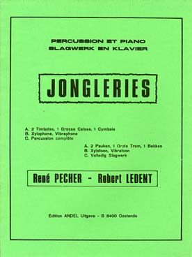 Illustration de Jongleries pour 2 timbales, 1 grosse caisse, 1 cymbale, xylophone, vibraphone percussion complète