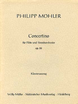 Illustration de Concertino op. 28 pour flûte et orchestre à cordes, réd. piano