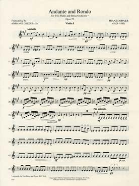 Illustration de Andante et Rondo op. 25 pour 2 flûtes et cordes (parties séparées 3-3-2-2-2)