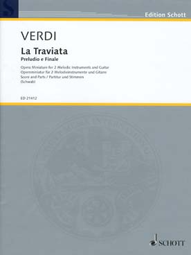 Illustration de La Traviata, preludio e finale, tr. pour 2 instruments mélodiques et guitare