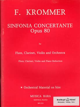 Illustration de Sinfonia concertante op. 80 pour flûte,  clarinette, violon et piano