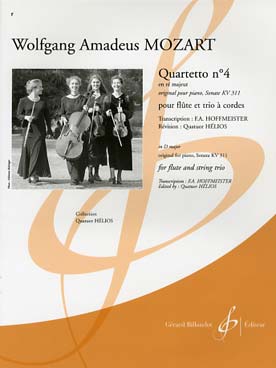 Illustration de Quatuor N° 4 en ré M d'après la sonate pour piano K 311   