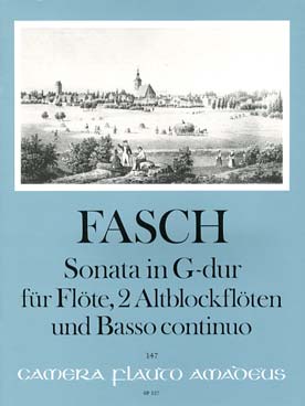 Illustration de Sonate en sol M pour flûte, 2 flûtes à bec et basse continue