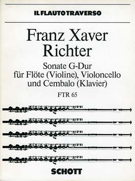 Illustration de Sonate en sol M pour flûte (ou violon), violoncelle et clavecin (ou piano)   
