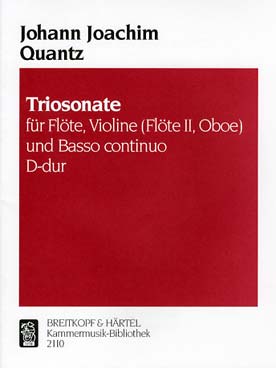 Illustration de Triosonate en ré M pour flûte, violon (ou 2 flûtes ou 2 violons) et basse continue
