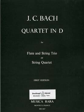 Illustration de Quartet en ré M for flute and string trio or string quartet