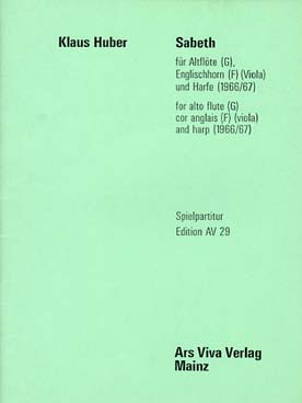 Illustration de Sabeth pour flûte alto en sol, cor anglais ou alto et harpe (conducteur)