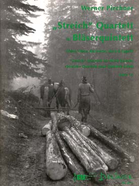 Illustration de Streich quartett für Bläserquintett, variations on a tyrolean Slave song (conducteur et parties)  