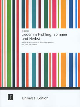 Illustration de LIEDER IM FRÜHLING, SOMMER UND HERBST arrangements faciles pour quatuor de flûtes à bec