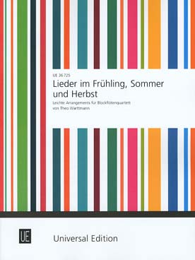 Illustration de LIEDER IM FRÜHLING, SOMMER UND HERBST arrangements faciles pour quatuor de flûtes à bec