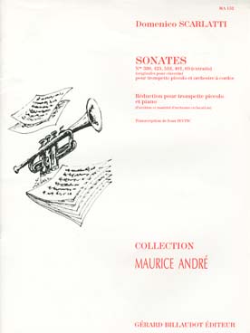 Illustration de Sonates N° 380, 423, 518, 401 et 69 pour trompette piccolo et piano (extraits)