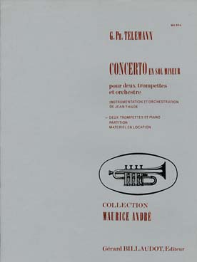 Illustration de Concerto en sol m (arr. Thilde) pour 2 trompettes et piano ou orgue