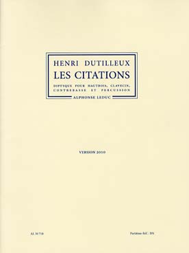 Illustration de Les Citations, diptyque pour hautbois, clavecin, contrebasse et percussion (version 2010), conducteur