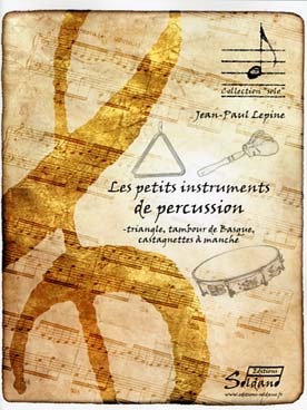 Illustration de Les Petits instruments de percussion pour triangle, tambour de basque, castagnettes à manche