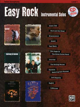 Illustration de EASY ROCK INSTRUMENTAL SOLOS - Saxophone ténor niveau 1 avec CD