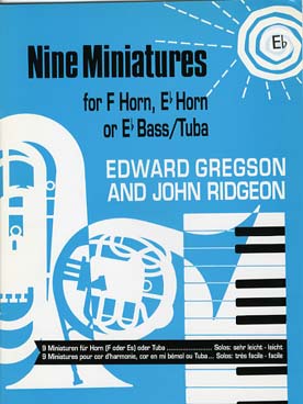Illustration de 9 Miniatures pour cor d'harmonie, cor en mi b ou tuba - Cor mi b  