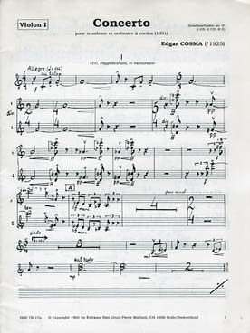 Illustration de Concerto pour trombone et orchestre - Parties