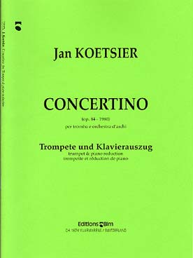 Illustration de Concertino op. 84 pour trompette et orchestre à cordes réduction piano