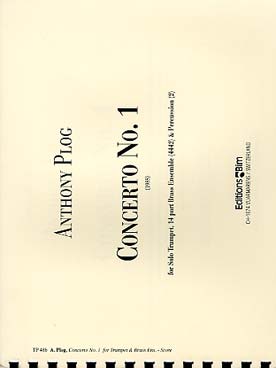 Illustration de Concerto N° 1 pour trompette solo, ensemble de 14 cuivres et percussion - Conducteur