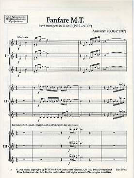Illustration de Fanfare M.T pour 9 trompettes (3 partitions d'exécution)