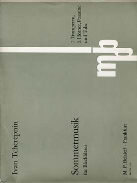 Illustration de Sommermusik pour 2 trompettes, 2 cors, trombone et tuba - Conducteur